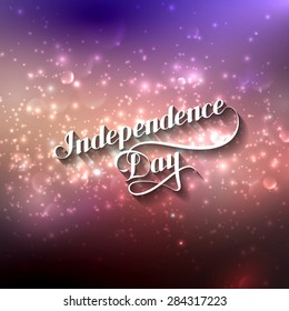 Independence Day. vector illustration of Independence Day label with shiny sparkles. lettering composition