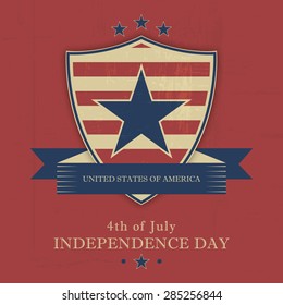 Independence day vector illustration in retro style 
