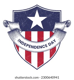 vector día de la independencia, insignia de día de la independencia, icono del día de la independencia, día de la independencia de los estados unidos, 4 de julio de 2014, sello, emblema, pegatina, parche, ilustración del vector de etiqueta