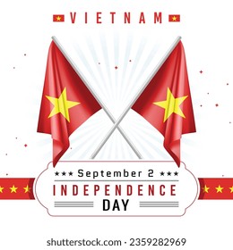 Día de la Independencia de Vietnam con bandera