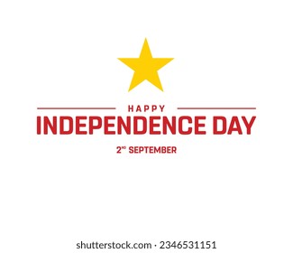 Independence day Vietnam, Vietnam flag, Vietnam, 2nd September, 2 September, National Day, Independence day, National Flag, Star Icon, Typographic design, Vector Typography Eps Icon