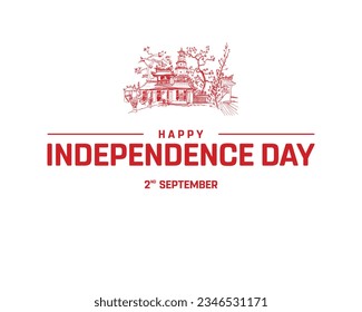 Independence day Vietnam, Vietnam flag, Vietnam, 2nd September, 2 September, National Day, Independence day, National Flag, Vector illustration, Red, Typographic design, Vector Typography Eps Icon