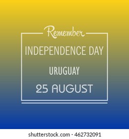 Independence day vintage of Uruguay with gradient color flag