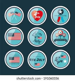 Independence day vintage vector set