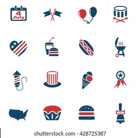 independence day web icons for user interface design