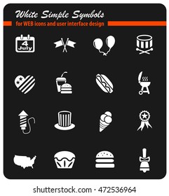 independence day web icons for user interface design