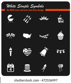 independence day web icons for user interface design