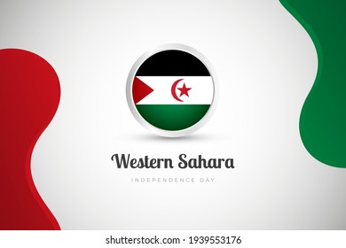 Independence day of Western Sahara country with country flag geometric greeting background