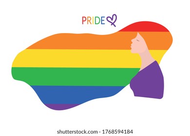 Independence day. Women's month. LGBT community. American flag is a symbol of unity of the people.