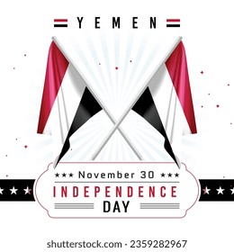 Independence Day of Yemen with Flag