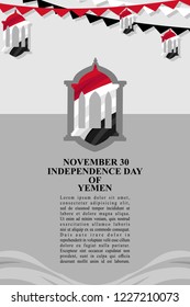 Independence Day of Yemen vector illustration. Suitable for greeting card, poster and banner.