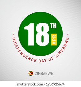 Independence day in Zimbabwe celebration on 18th April, Artistic typographic background for social media website promotion