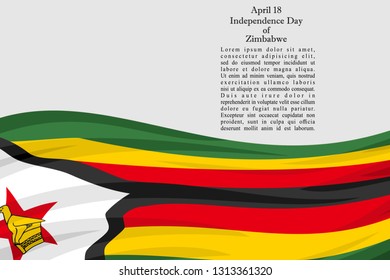 Independence day of Zimbabwe vector illustration. Suitable for greeting card, poster and banner. 