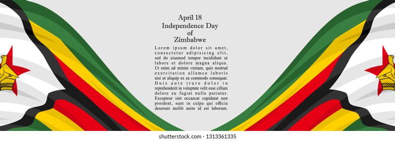 Independence day of Zimbabwe vector illustration. Suitable for greeting card, poster and banner. 