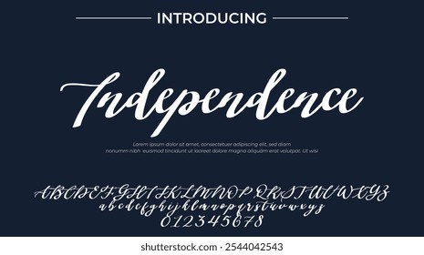 Independence Font Stylish brush painted an uppercase vector letters, alphabet, typeface