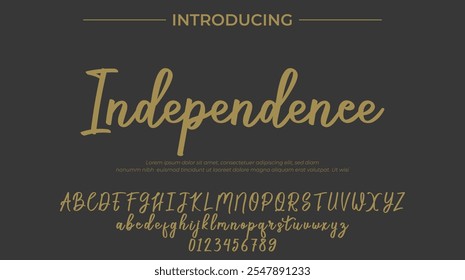 Independence Font Stylish brush painted an uppercase vector letters, alphabet, typeface
