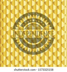 Independence gold badge. Scales pattern. Vector Illustration. Detailed.