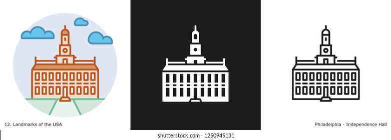 Independence Hall Icon - Philadelphia svg