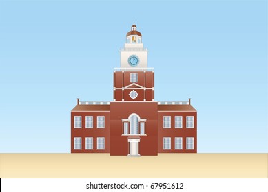 independence hall in Philadelphia ( background on separate layer )