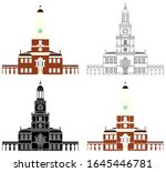 Independence hall of Philadelphia colored