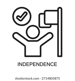 ícone Independência linha vetor ilustração
