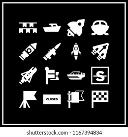 independence icon. This set with strike, rocket, speedboat and closed vector icons for mobile and web