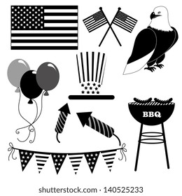 independence icons over white background vector illustration