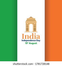 Independence of India card. 15th august - Vector