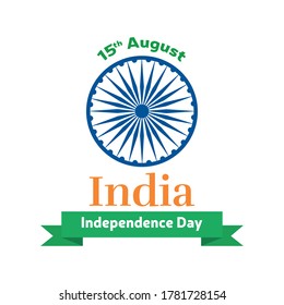 Tarjeta de independencia de India. 15 de agosto - Vector