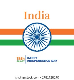 Independence of India card. 15th august - Vector