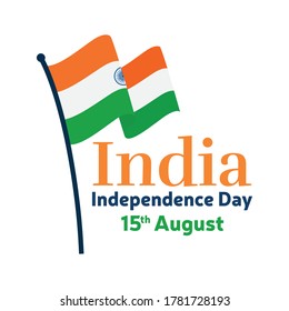 Independence of India card. 15th august - Vector