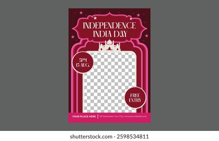 Independence India Day Flyer. flyer template, greeting card, poster, banner or social media.