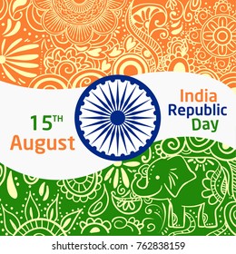 Independence India, India Republic day, August 15th