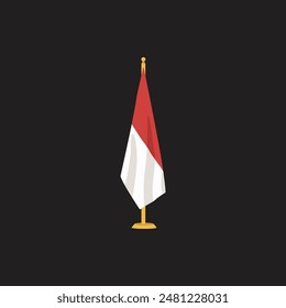 Independence Indonesian Flag Vector Illustration