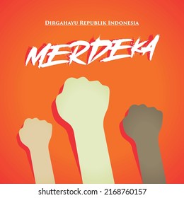 Independence merdeka dirgahayu hands vector