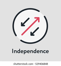 Independence Minimal Color Flat Line Stroke Icon Pictogram Symbol Illustration