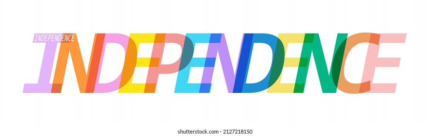 INDEPENDENCE. The name of the city on a white background. Vector design template for poster, postcard, banner. Vector illustration.