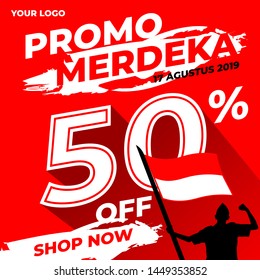 
Independence Promotion. Translation: "promo merdeka"
