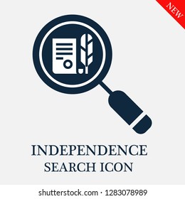 Independence search icon. Editable Independence search icon for web or mobile.