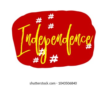 independence, sign with red comic pop art label