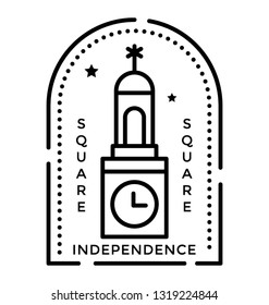 Independence square line icon 