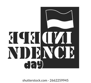 Texto de independencia blanco y negro 
