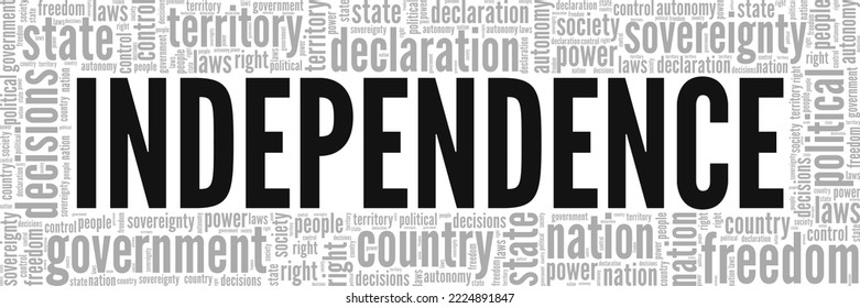 Independence word cloud conceptual design isolated on white background.