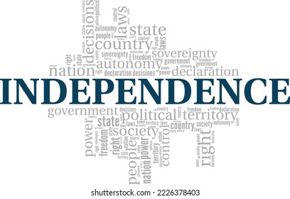 Independence word cloud conceptual design isolated on white background.