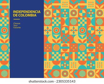 Independencia de Colombia flag event pride vector travel yellow holiday element freedom national art