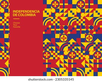 Independencia de Colombia flag event pride vector travel yellow holiday element freedom national art