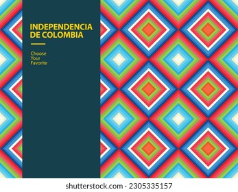 Independencia de Colombia flag event pride vector travel yellow holiday element freedom national art