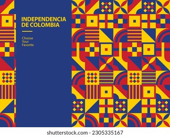 Independencia de Colombia flag event pride vector travel yellow holiday element freedom national art