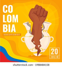 Independencia De Colombia Flat Illustration