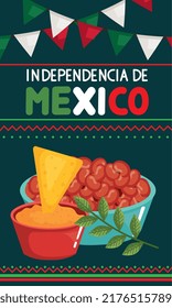 independencia de mexico lettering with nachos